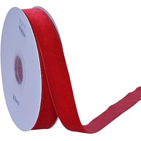 QIANF Velvet Ribbon, 1 1/2-Inch by 25-Yard Spool (Red) | Amazon (US)