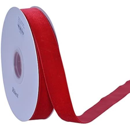 QIANF Velvet Ribbon, 1 1/2-Inch by 25-Yard Spool (Red) | Amazon (US)