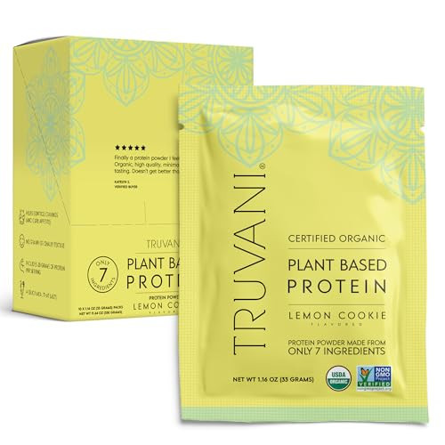 Truvani Vegan Pea Protein Powder | Lemon Cookie | 20g Organic Plant Based Protein | 10 Travel Packets | Keto | Gluten & Dairy Free | Low Carb | No Added Sugar | Amazon (US)