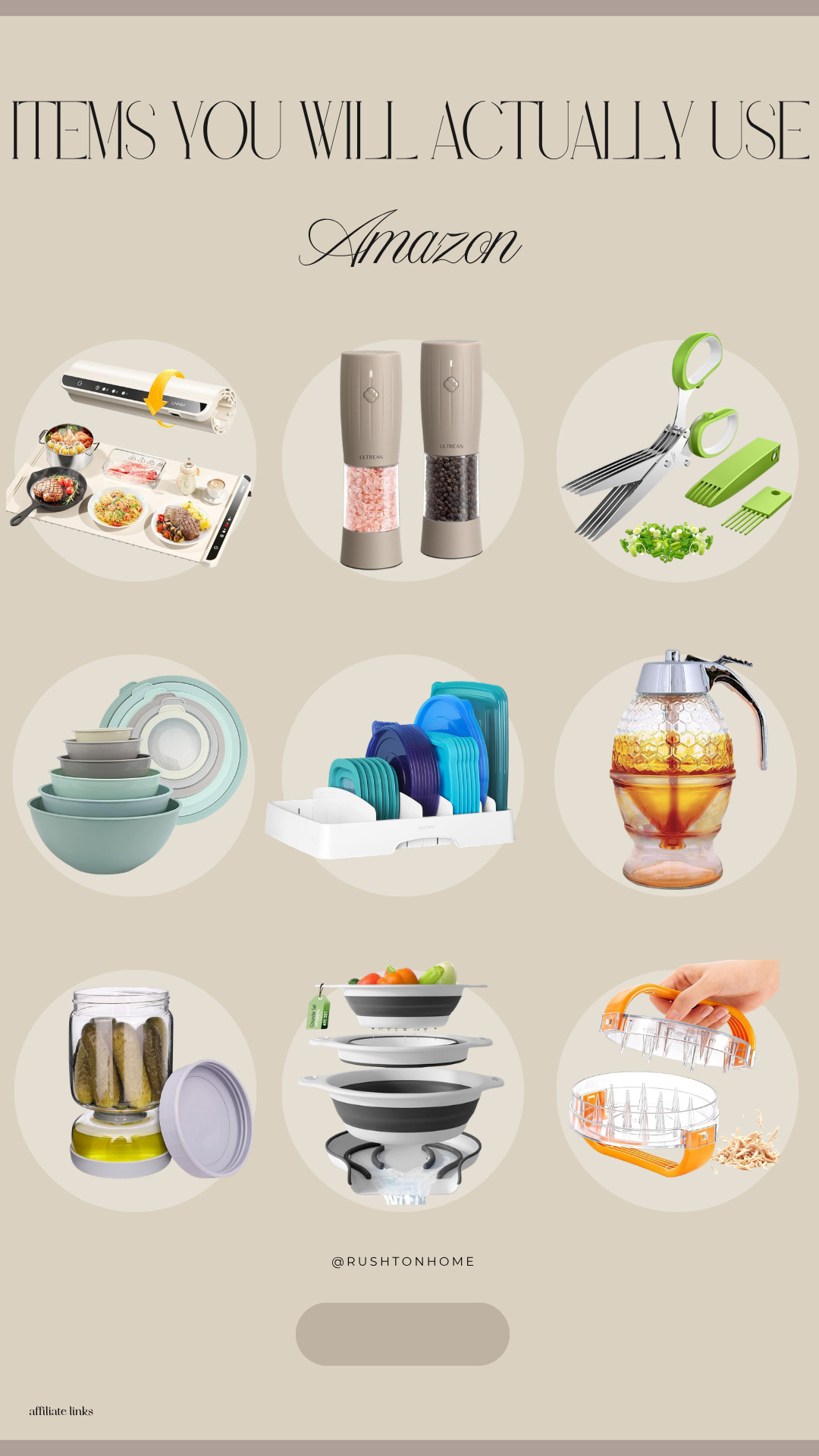 Amazon kitchen must haves, kitchen gadgets amazon, useful kitchen tools, everyday kitchen essentials, viral amazon kitchen finds, home cooking tools, kitchen organization products, meal prep tools amazon, electric salt and pepper grinder, vacuum sealer food storage, herb scissors kitchen, collapsible bowls kitchen, food chopper container, oil dispenser bottle, kitchen gadgets you actually use, amazon home finds kitchen, practical kitchen items 

 #LTKHome