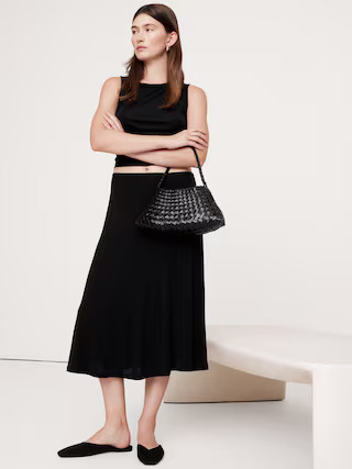 Crepe Knit Midi Skirt | Banana Republic (US)