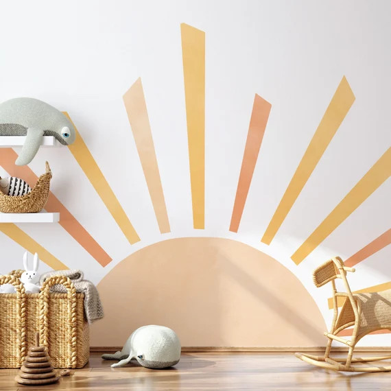 Big Rising Sun Wall Decal Plastic-free Wall Sticker | Etsy | Etsy (US)