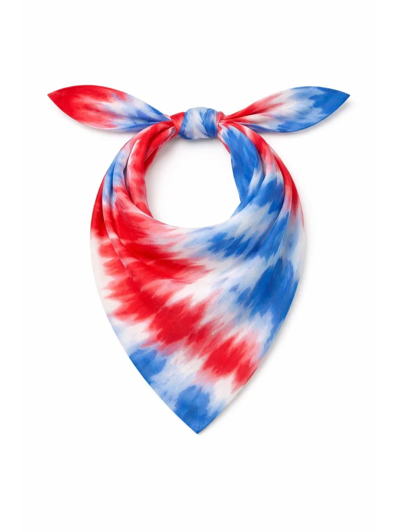 Fourth of July Women\u2019s Star Stripes Bandana from Way to Celebrate, One Size, Red/Multi | Walmart (US)