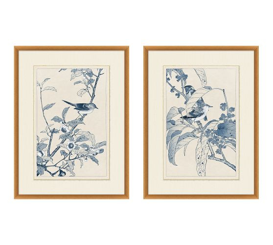 Birds In Blue Framed Paper Print | Pottery Barn (US)