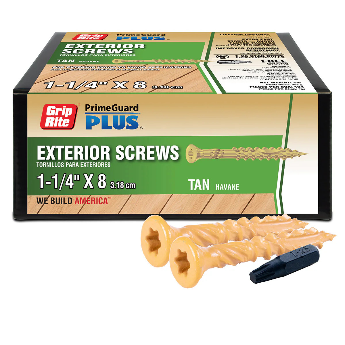 Grip-Rite #8 x 1-1/4-in Wood To Wood Deck Screws (194-Per Box) | NL114STT1 | Lowe's