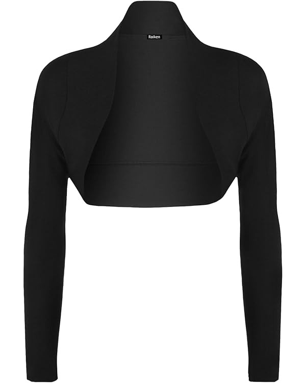 Trendy-Clothings Womens Plain Long Sleeve Bolero Shrug Cardigan Black | Amazon (UK)
