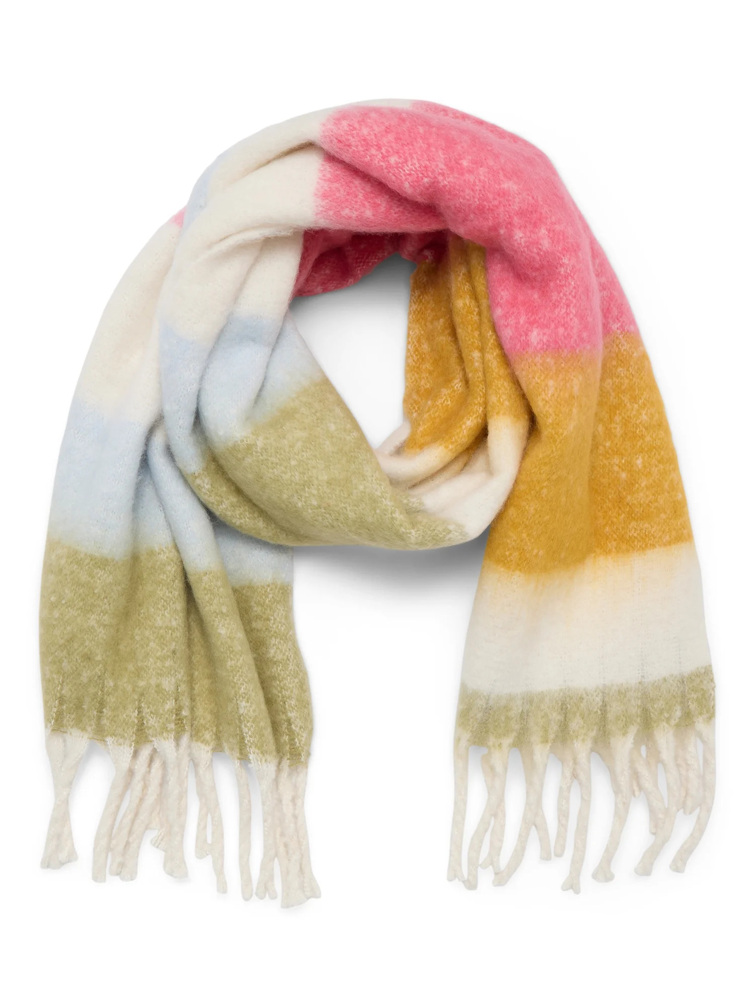 Time and Tru Women's Blanket Scarf, One Size, Yellow Pink Multi | Walmart (US)