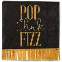 Pop Fizz Clink Fringe Napkins/Black & Gold Party Napkin Small New Years Eve | Etsy (US)
