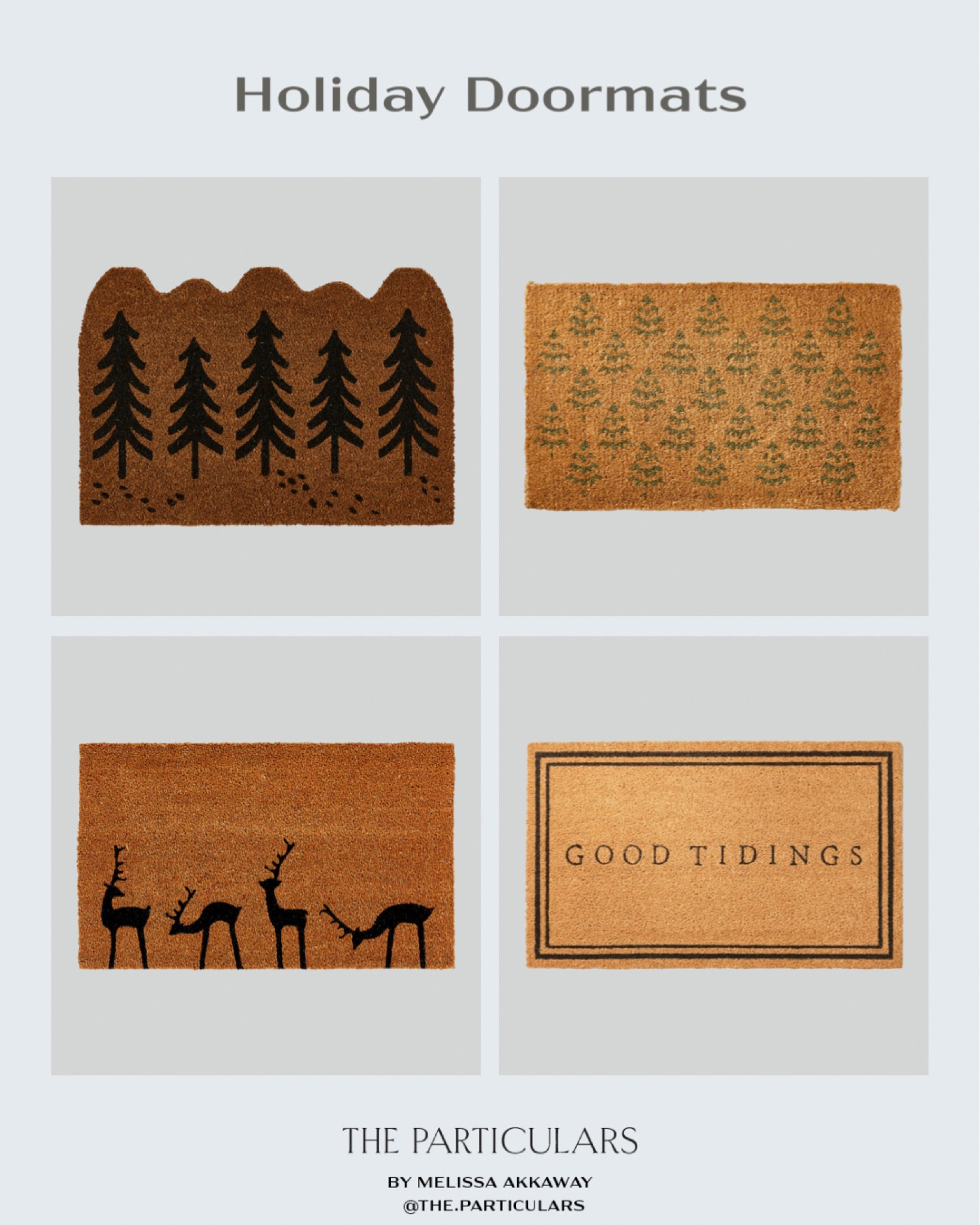 Simple holiday doormats for Christmas/winter! 

Home decor, christmas decor, holiday decor, holiday inspo, seasonal decor, target finds, home inspo

#LTKhome #LTKHoliday #LTKSeasonal