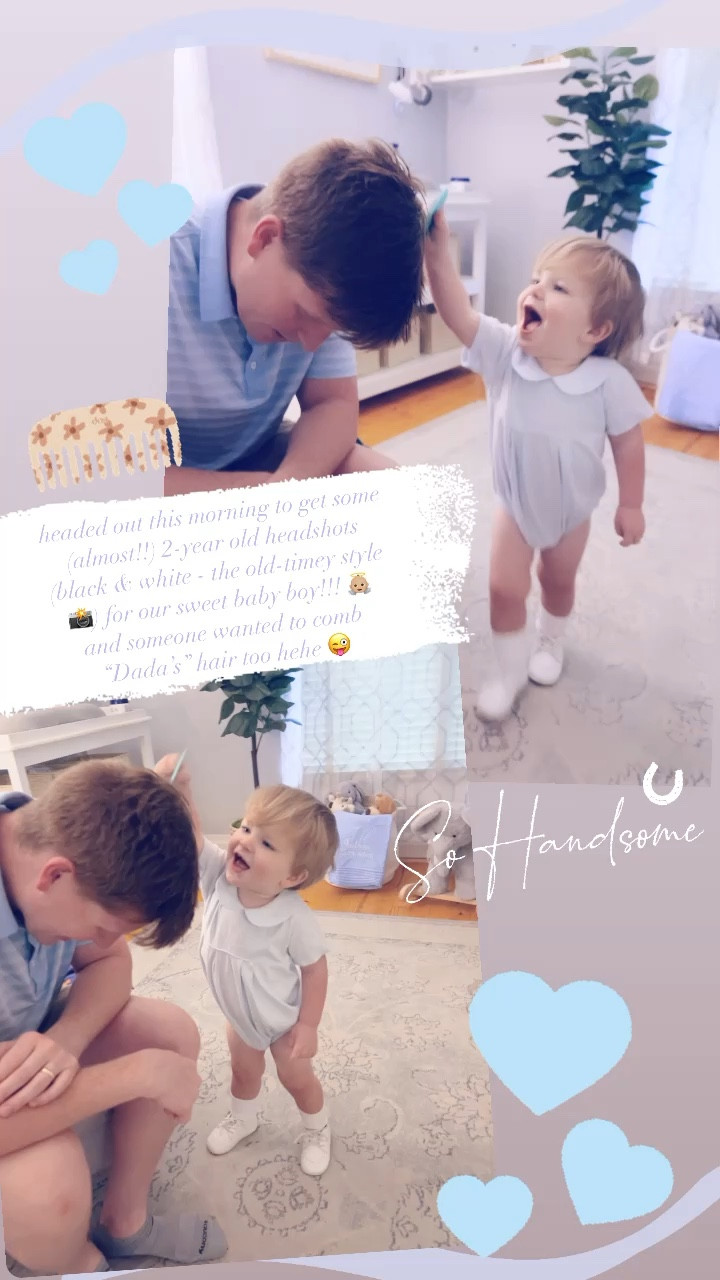 headed out this morning to get some (almost!!) 2-year old headshots (black & white - the old-timey style 📸) for our sweet baby boy!!! 👼🏼 and someone wanted to comb “Dada’s” hair too hehe 😜 

#LTKbaby #LTKSeasonal #LTKfamily