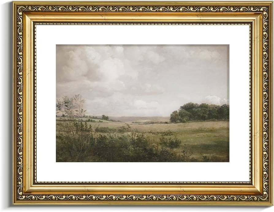 VIYYIEA Vintage Gold Framed Landscape Wall Art, Bedroom Living Room Nature Scenery Picture Wall D... | Amazon (US)