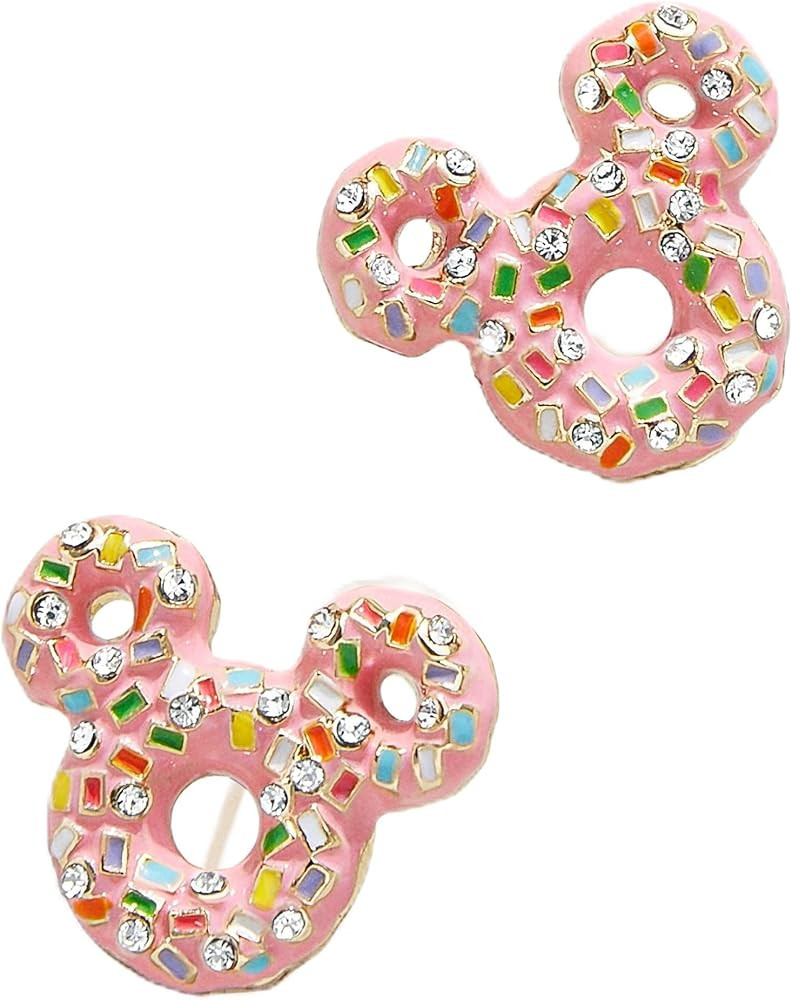 Disney Mickey Mouse Donut Stud Earrings - Fun Licensed Disney Earrings, Donut Earrings, Statement... | Amazon (US)