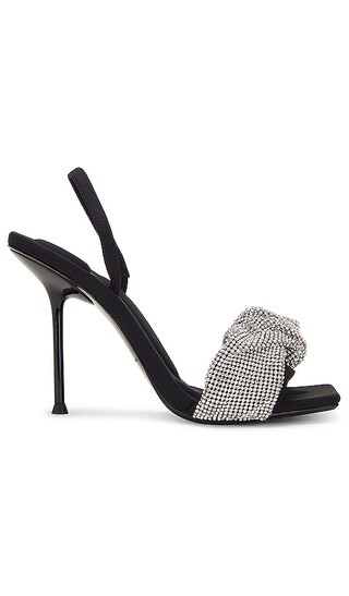 Julie Crystal Scrunchie Sandal in Black | Revolve Clothing (Global)