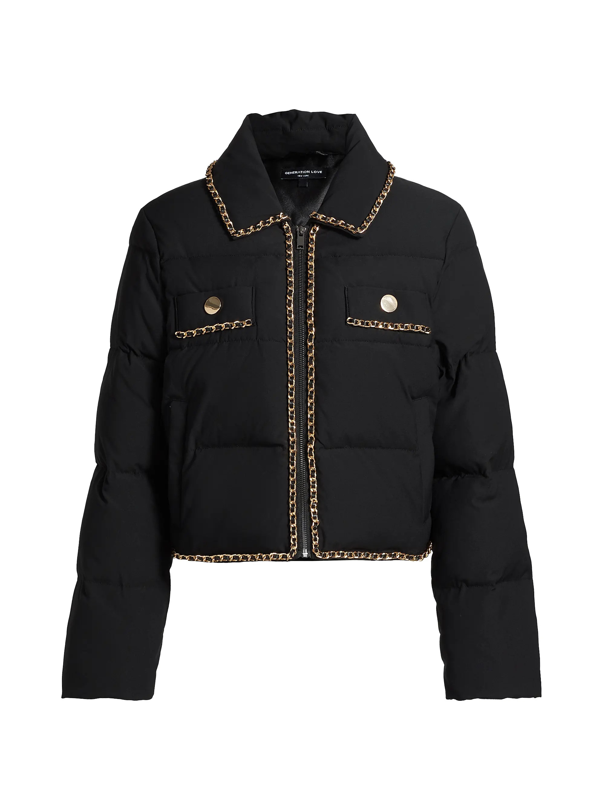 Aniston Chain-Trim Puffer Jacket | Saks Fifth Avenue