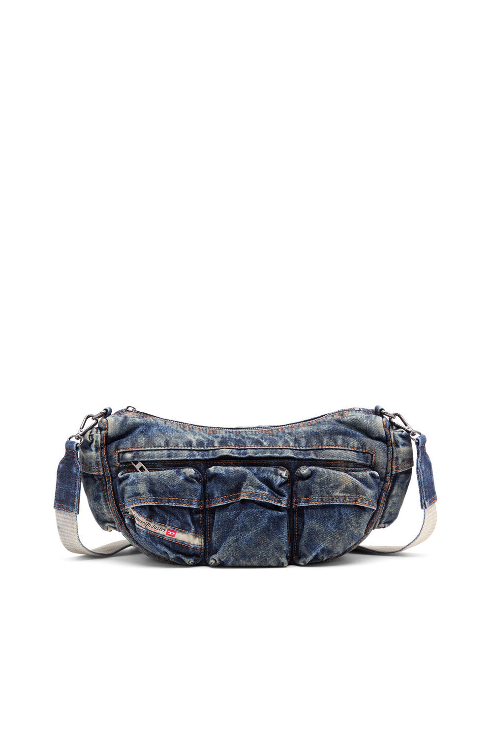 Travel 3000 Shoulder Bag X - Multipocket bag in treated denim | Diesel US