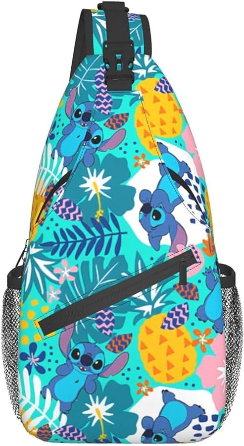 Sling Bag,Stitch Crossbody Sling Backpack Travel Hiking Chest Bag Daypack for Purses Shoulder Bag... | Amazon (US)