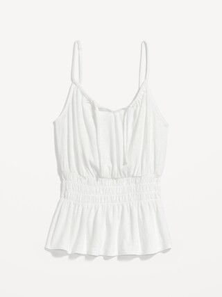 Sleeveless Linen-Blend Smocked Top for Women | Old Navy (US)