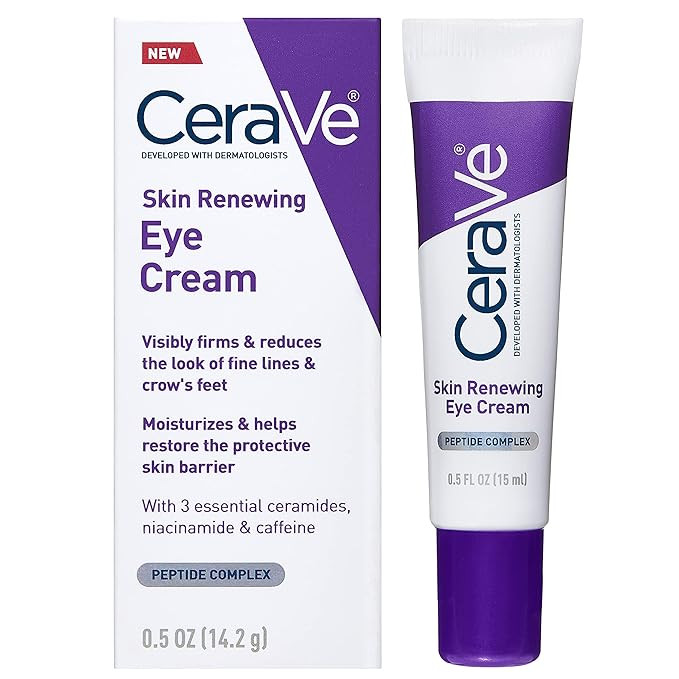 CeraVe Skin Renewing Eye Cream For Wrinkles | Under Eye Cream With Peptides + Caffeine + Niacinam... | Amazon (US)