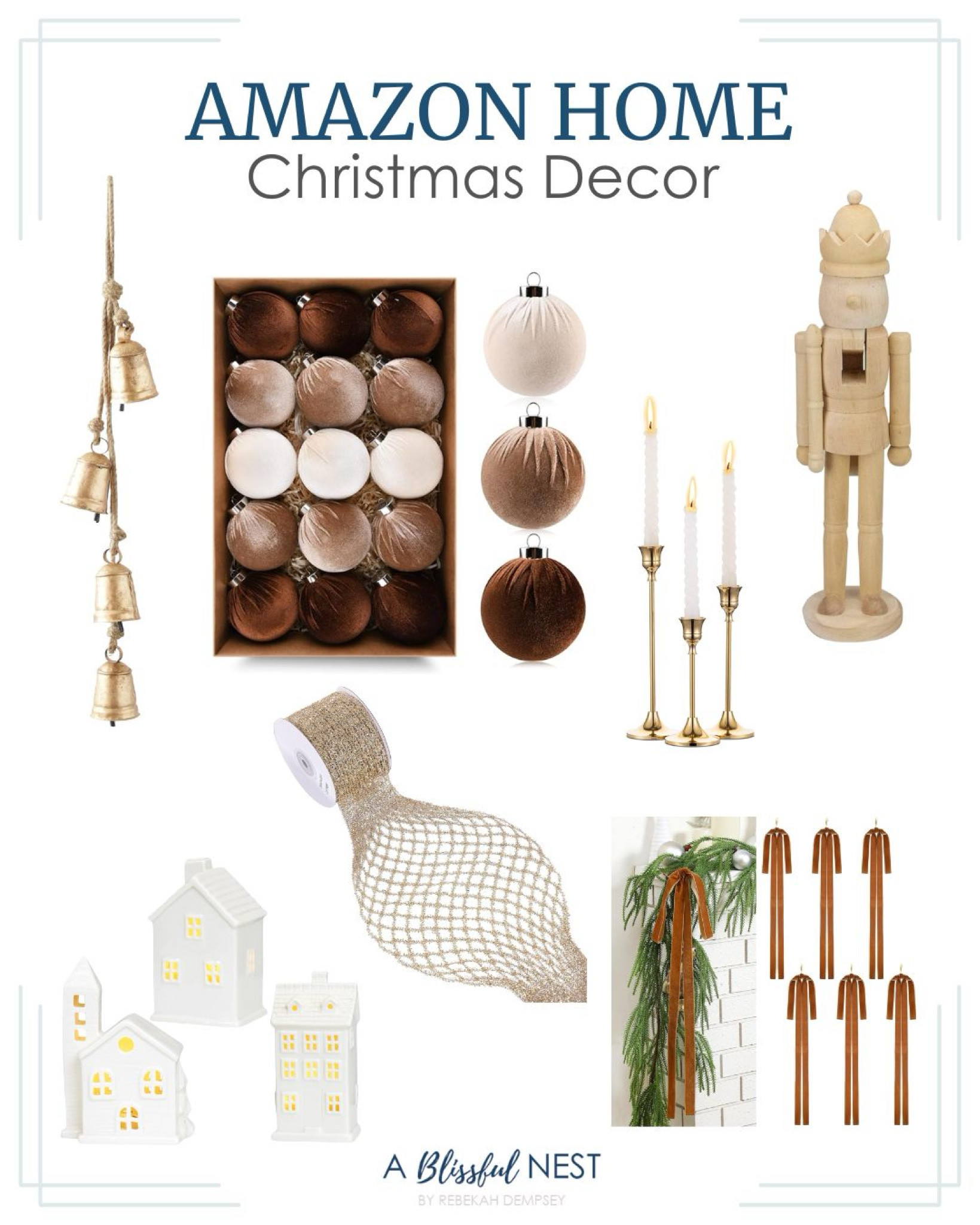 Amazon Christmas Finds for the neutral lover!

Neutral velvet ornaments, nutcracker, gold bells, gold mesh wire ribbon, brown velvet bows, ceramic white Christmas houses. 



#LTKHoliday #LTKHome #LTKSeasonal