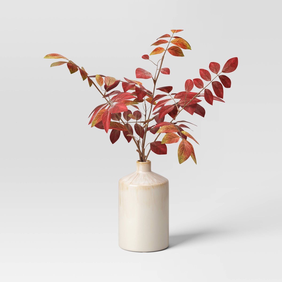 Leaf Arrangement in Ceramic Pot Red - Threshold™ | Target