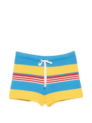 Posse Tammy Striped Crochet Shorts | Blue | FARFETCH IL | Farfetch Global