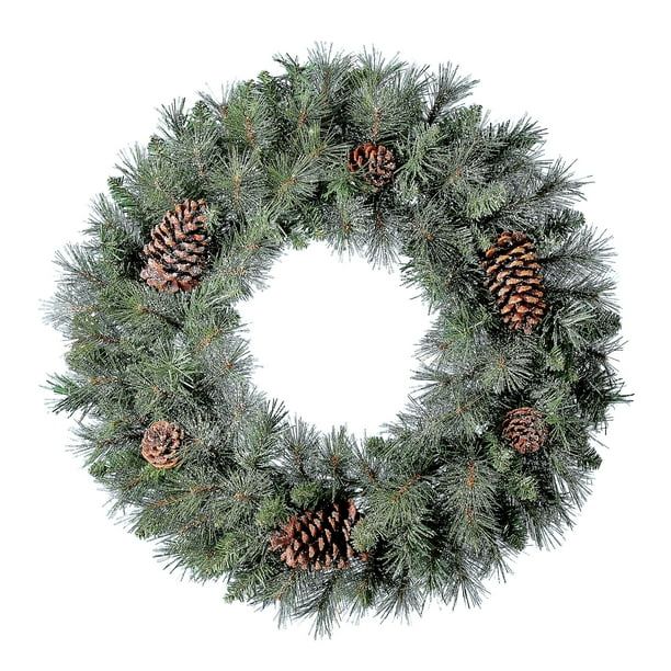 Holiday Time Non-Lit Conway Pine Artificial Christmas Wreath, 24" - Walmart.com | Walmart (US)