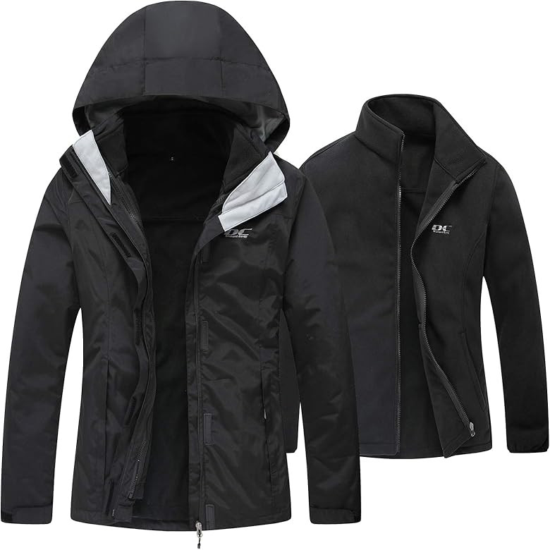 Diamond Candy Womens 3-in-1 Winter Jacket Waterproof Rain Coat with Hood Warm Fleece Ski Jackets | Amazon (US)