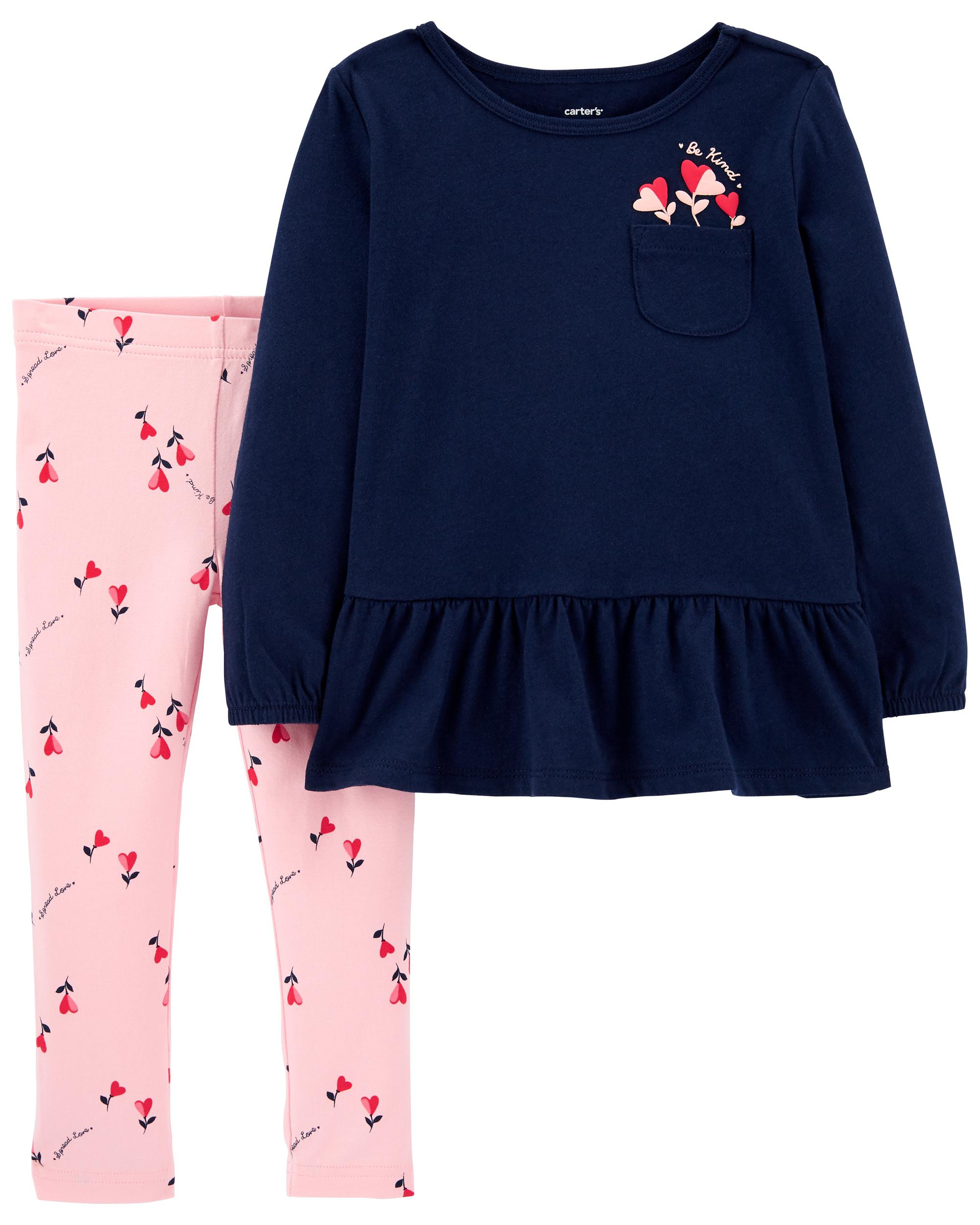 2-Piece Heart Top & Floral Legging Set | Carter's