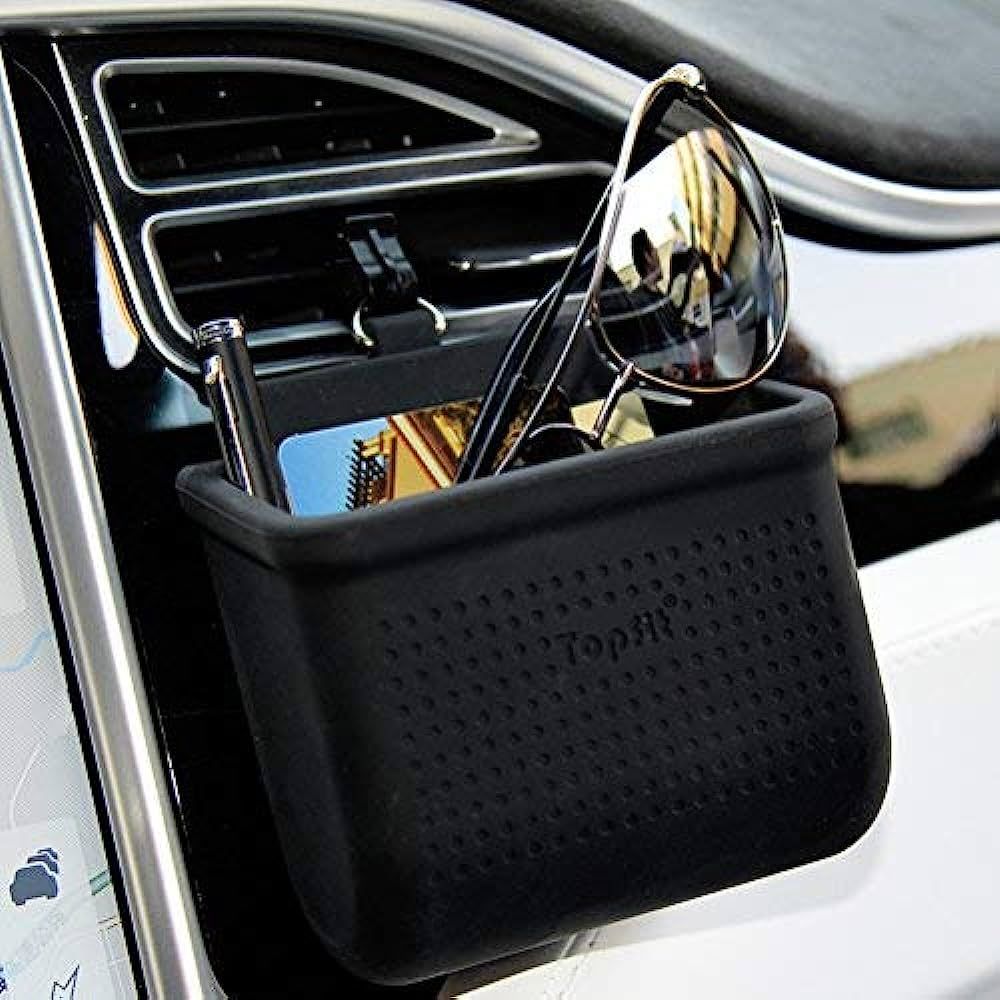 Car Air Vent Storage Bag Organizer Pocket Sunglass Holder Car Mount Phone Holder Coin Key Card Ca... | Amazon (US)