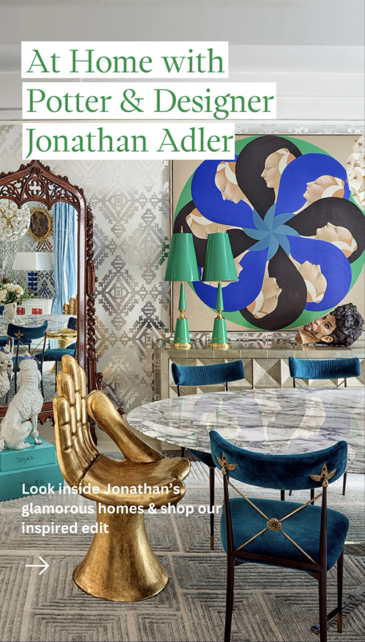 In our exclusive interview, Potter and Designer Jonathan Adler shares the ins and outs of his life, his stunning homes, and his unwavering passion for all things glamorous. Read the story on Homeworthy.com and check out our inspired edit! 

#LTKstyletip #LTKGiftGuide #LTKhome