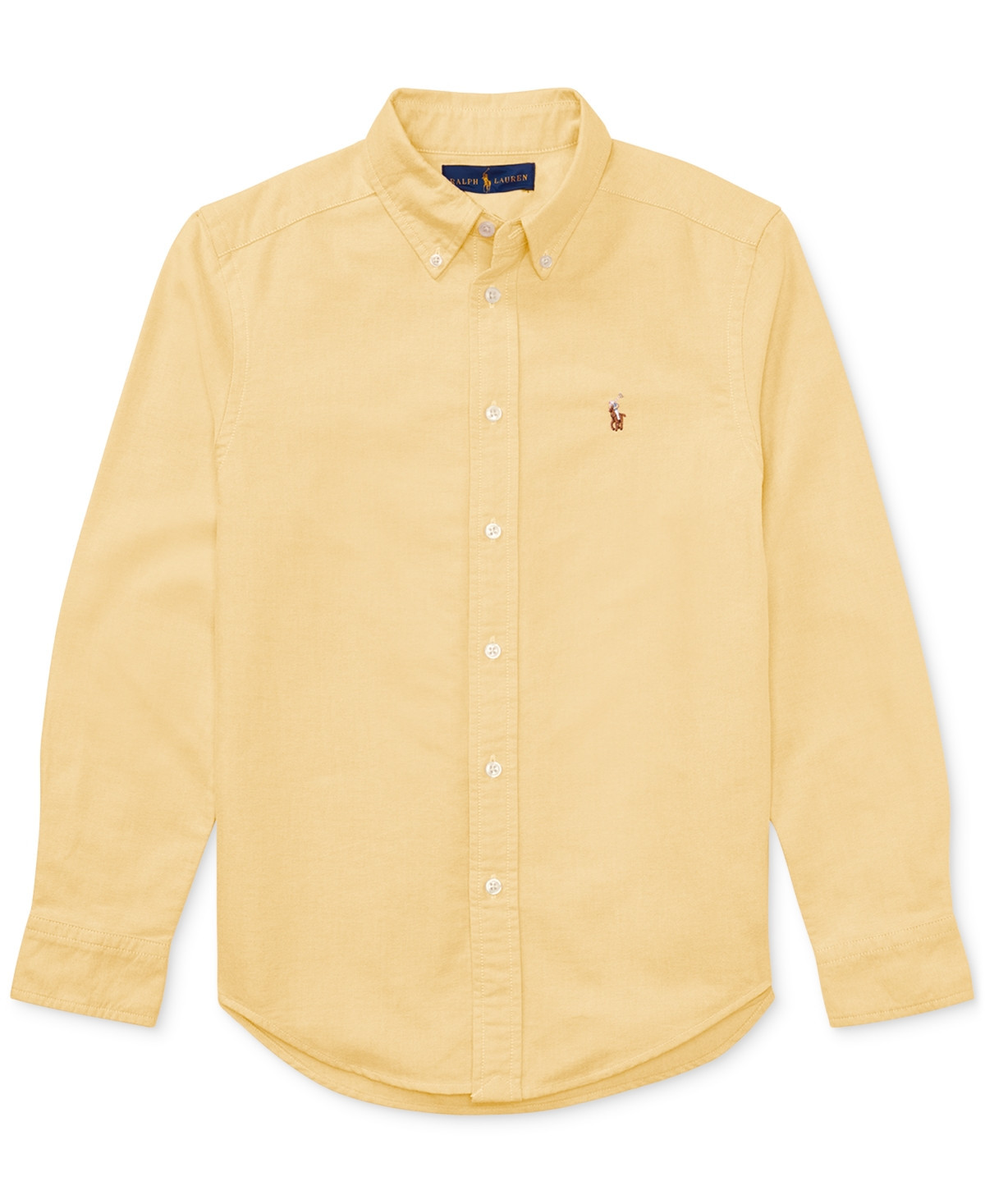 Polo Ralph Lauren Big Boys Embroidered Pony Logo Cotton Oxford Shirt - Yellow | Macy's