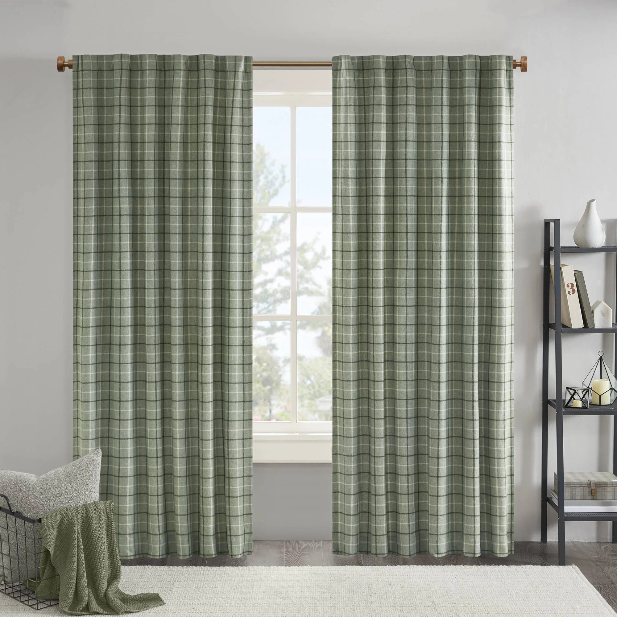 Madison Park Anaheim Woven Plaid Room Darkening Thermal Fleece Lined Single Curtain Panel & Revie... | Wayfair North America