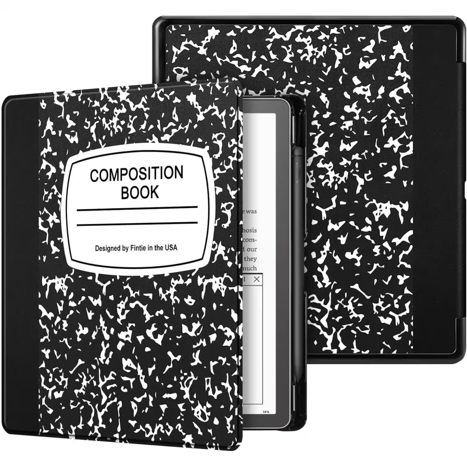 Kitcheniva - Lightweight Slim Case For Kindle Scribe 2024 And 2022 With Auto Sleep Wake - Black And White | Best Buy U.S.