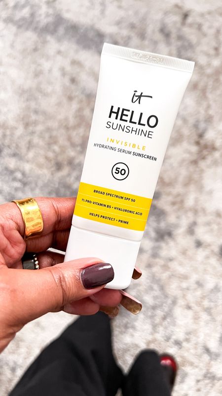 Get ready for the sun with iT Cosmetics new Hello Sunshine Invisible SPF 50. It’s a hydrating serum, makeup primer, and sunscreen all in one! 

So whether you're out shopping, working out, or at a music festival you can protect your skin from the sun's damaging rays.

#ltkover40 #ltkfestival #ltkactive 

#LTKSeasonal #LTKfindsunder50 #LTKbeauty