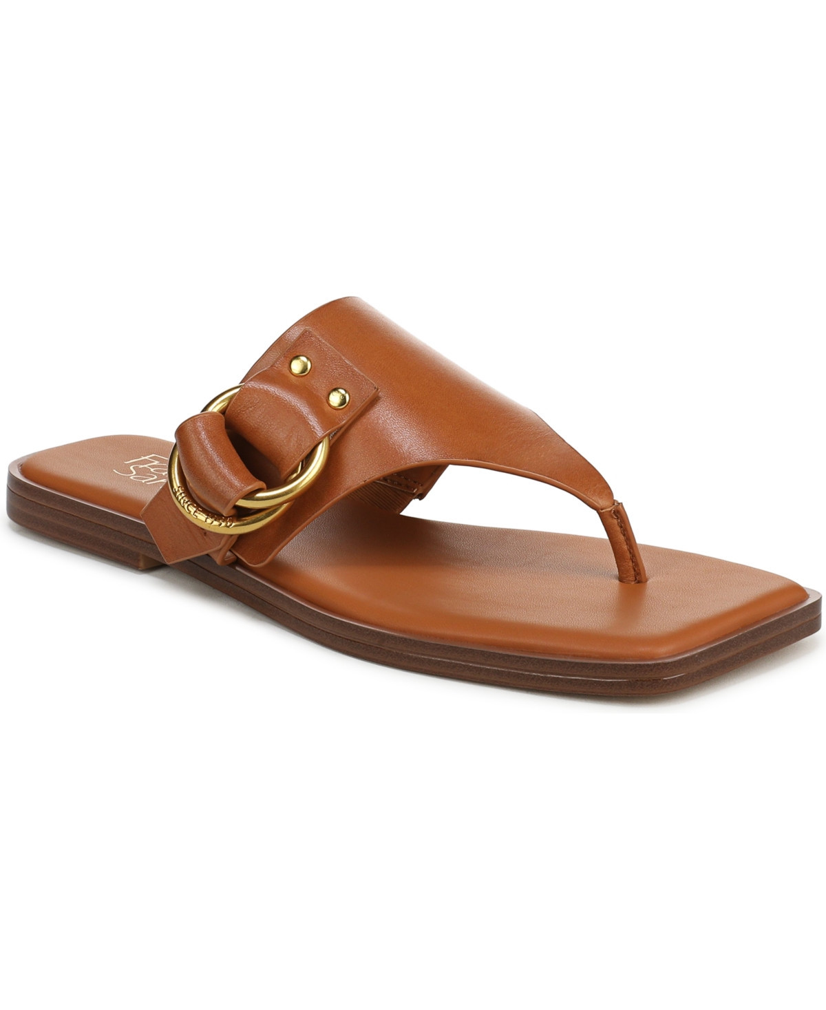 Franco Sarto Women's Mavie Open Toe Thong Sandals - Caramel Brown Leather | Macy's