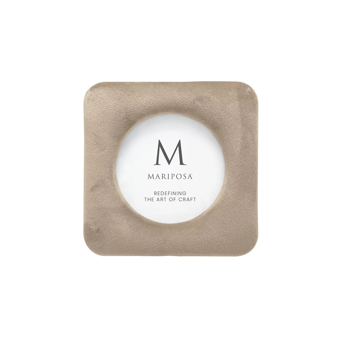 Lola Beige Velvet Round 4x4 Frame | Mariposa