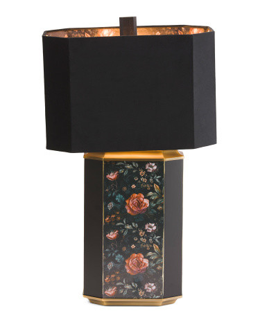 15x26 Printed Table Lamp With Velvet Shade | Marshalls