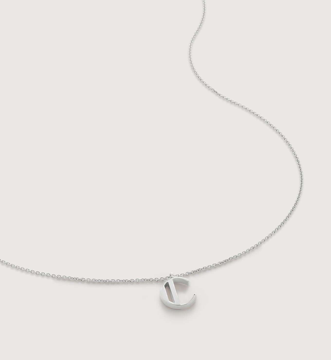 Initial C Necklace Adjustable 41-46cm/16-18' | Monica Vinader (Global)