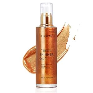Liyalan Shimmer Body Oil Bronze Gold 5 Color Bronze Face Brighten Glow Pearl Highlighter Illumina... | Amazon (US)