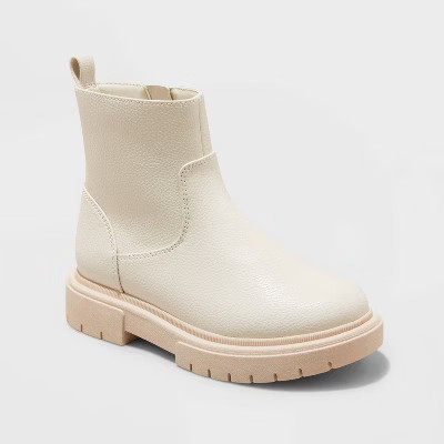 Girls' Priyanka Zipper Booties - art class™ Ivory | Target