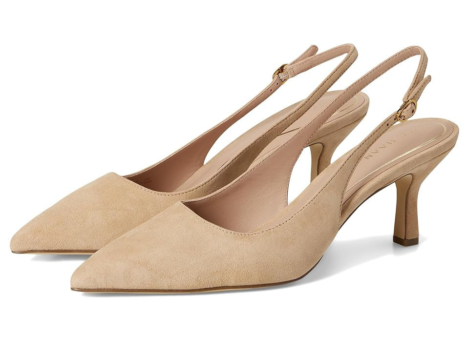 Cole Haan Hansell Sling Back Pumps High Women's Heels Tuscan Sand Suede : 8.5 B - Medium, Leather | Zappos