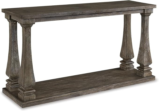 Signature Design by Ashley Johnelle Casual Sofa Table, Plank-look Framed Tabletop, Weathered Fini... | Amazon (US)