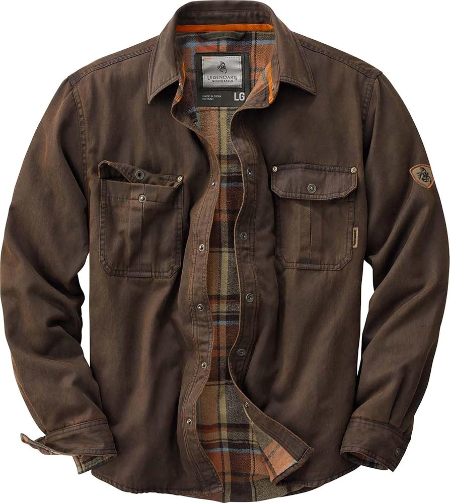 Legendary Whitetails Men's Journeyman Shirt Jacket, Flannel Lined Shacket for Men, Water-Resistan... | Amazon (US)