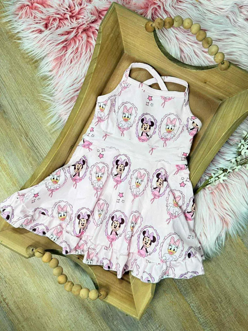 Disney Minnie Activewear Criss Cross Back Yoga Dress Built In Shorts FREE SHIPPING | Etsy (Global)