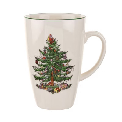 Spode Christmas Tree Latte Mug - 22 Oz Holiday Coffee Cup for Tea, Hot Cocoa, and More - Dishwasher & Microwave Safe Fine Earthenware Mug | Target