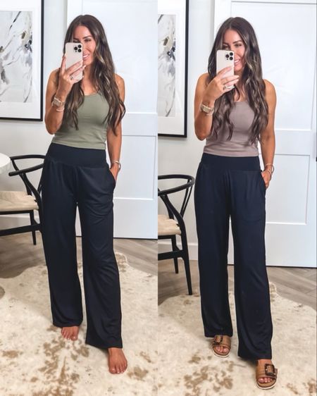 These 4 for $24 tanks are a fantastic casual layering tank for summer ..also cute worn alone sz med
Wide leg pants Sz small
Joggers sz small
Sandals tts

#LTKSeasonal #LTKtravel #LTKstyletip