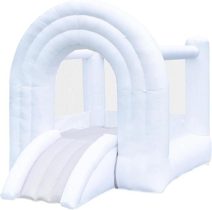 Magic Rainbow Bounce House, White Bounce House with Slide, Blower Included, Kids Bouncy Castle In... | Amazon (US)