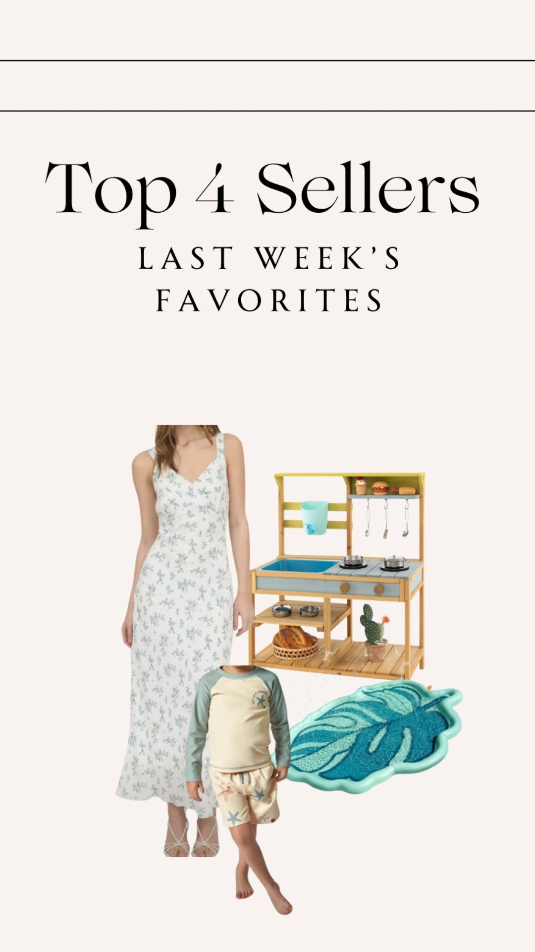 Last Week’s - top 4 best sellers✨ 

#topsellers #bestsellers #springsale #modernmoments #toddlerswim #kidsswimset #walmartkids #targetkids #targetfinds #targetdeals #targettoys #nordstromrack #nordstromdresses #floraldresses #dresses #toddleroutdoortoys #toddlergifts #salefinds 

#LTKStyleTip #LTKFamily #LTKSaleAlert