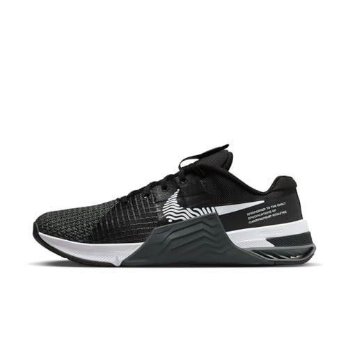 NIKE Metcon 8 Mens Trainers Gym Fitness Shoes (Black/Dark Smoke Grey/Smoke Grey/White, UK Footwear Size System, Adult, Men, Numeric, Medium, 7.5), Black Dark Smoke Grey Smoke Grey White, 8.5 | Amazon (US)