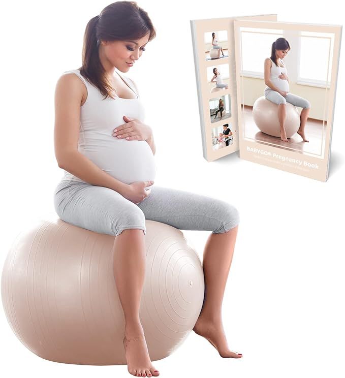 BABYGO® Birthing Ball for Pregnancy Maternity Labour & Yoga + Our 100 Page Pregnancy Book, Exerc... | Amazon (US)